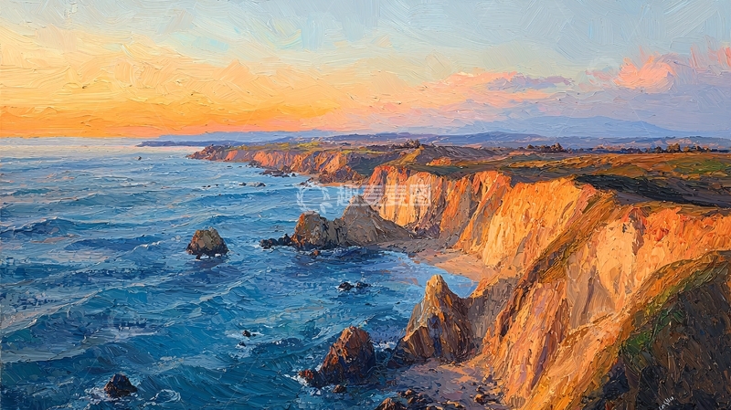 高清大图下载【趣麦麦图】海岸悬崖日落美景