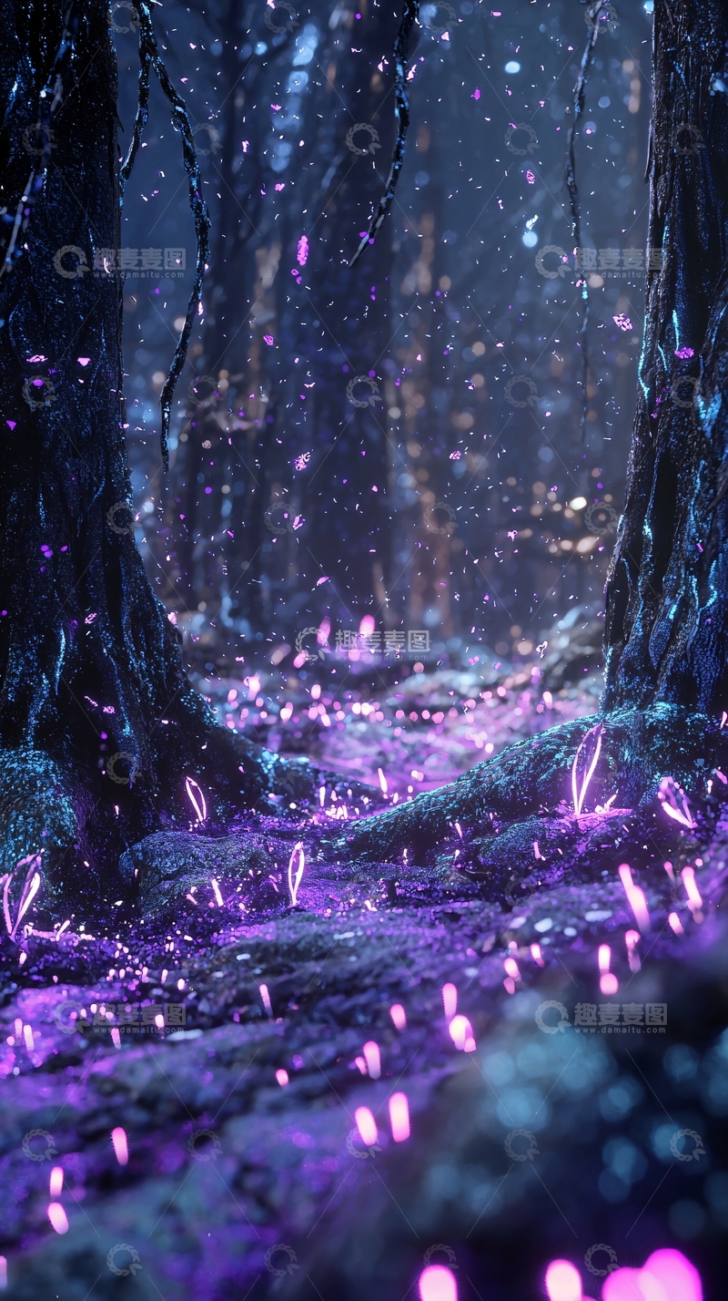高清大图下载【趣麦麦图】紫色森林