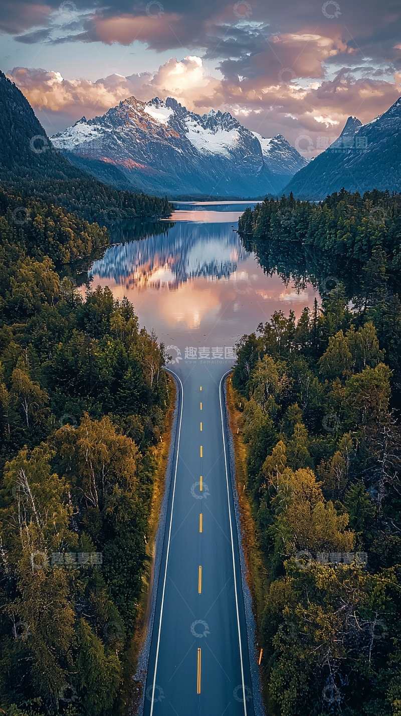 高清大图下载【趣麦麦图】通往雪山的路