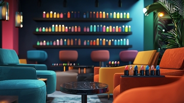 色彩鲜艳的时尚美甲店