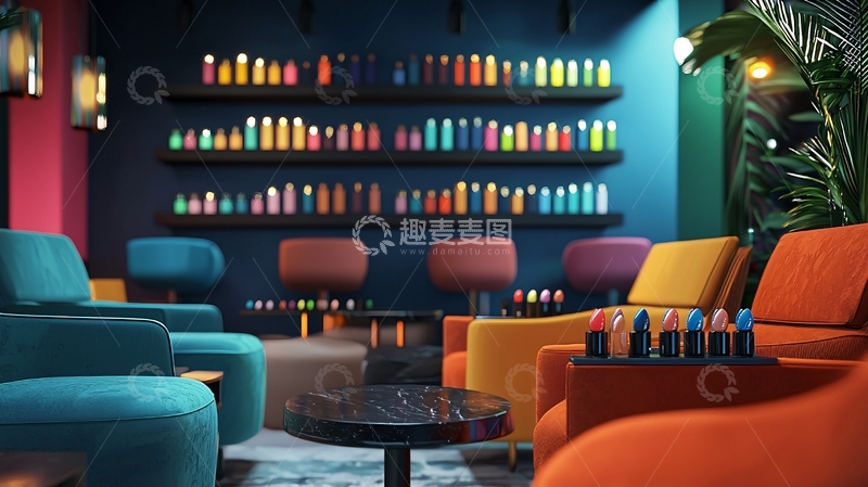 高清大图下载【趣麦麦图】色彩鲜艳的时尚美甲店