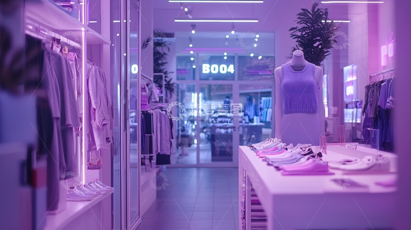 高清大图下载【趣麦麦图】紫色系服装店