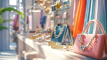 时尚女包专卖店货架