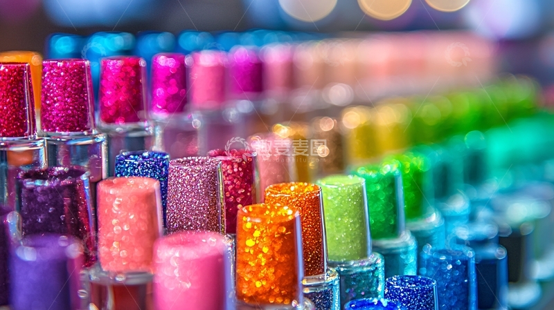 高清大图下载【趣麦麦图】闪亮多彩的指甲油瓶