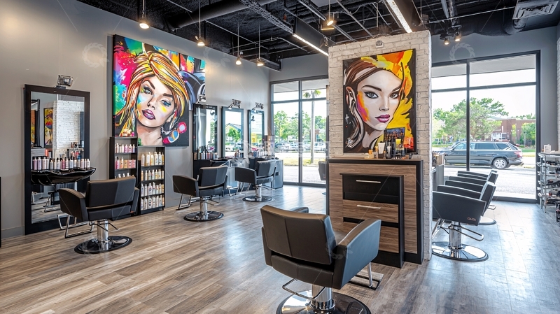 高清大图下载【趣麦麦图】现代美发沙龙室内设计