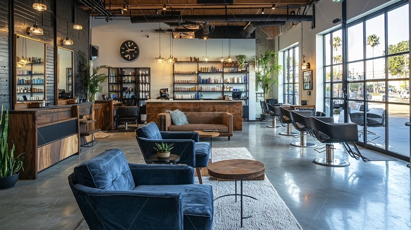 高清大图下载【趣麦麦图】现代工业风理发店室内