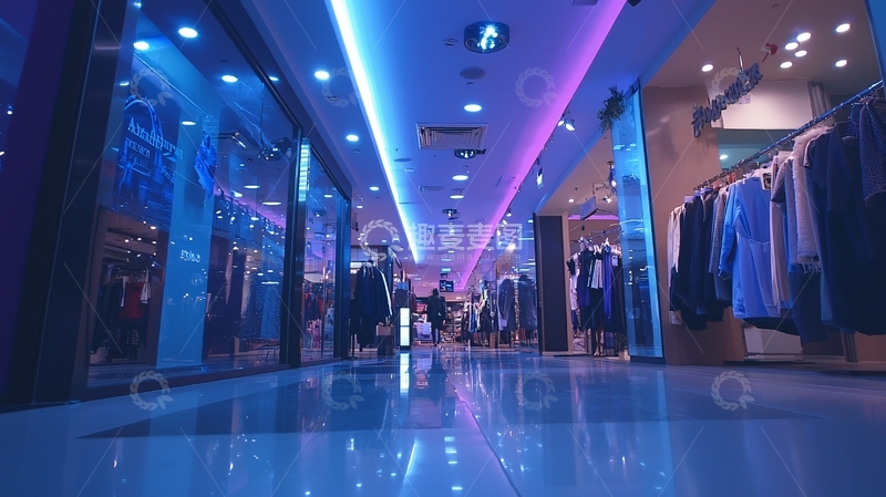 高清大图下载【趣麦麦图】商场走廊灯光炫丽