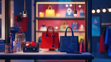 时尚女包橱窗展示