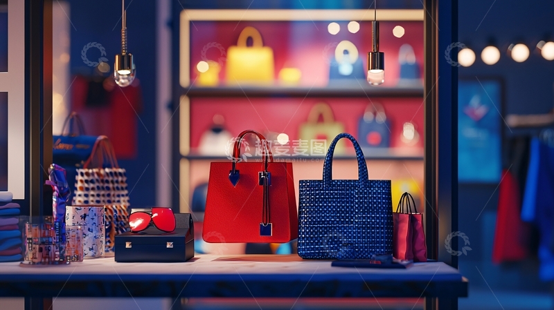 高清大图下载【趣麦麦图】时尚女包橱窗展示