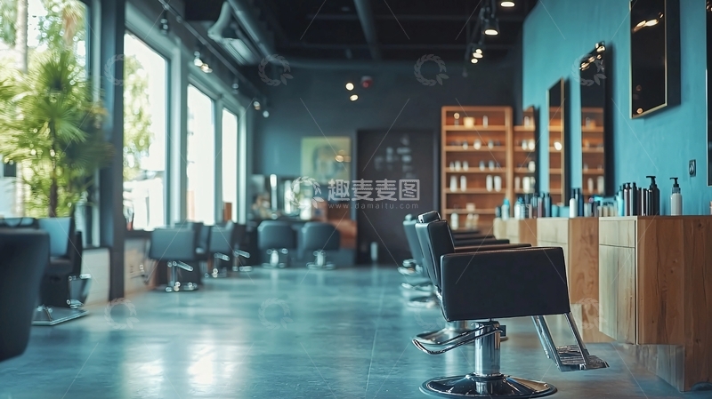 高清大图下载【趣麦麦图】现代时尚理发店内部