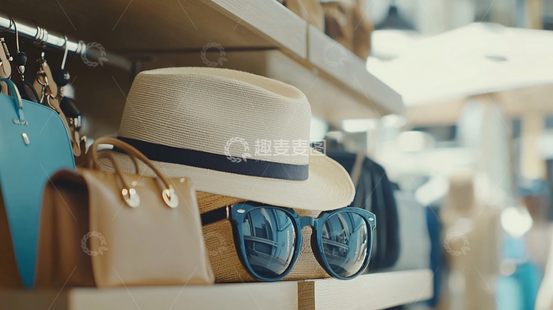 高清大图下载【趣麦麦图】时尚帽子太阳镜陈列