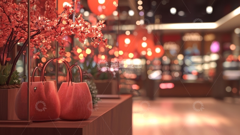 高清大图下载【趣麦麦图】商场红粉色系装饰