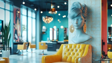 复古美发沙龙内景