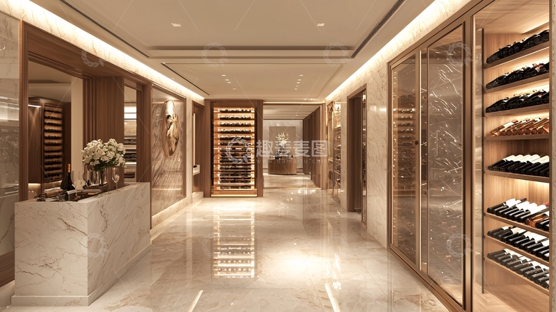 高清大图下载【趣麦麦图】高端酒店走廊酒窖设计