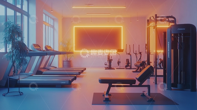 高清大图下载【趣麦麦图】现代化健身房