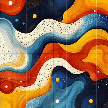 抽象水彩波浪艺术