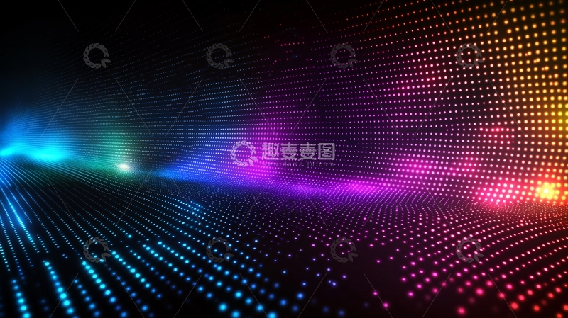 高清大图下载【趣麦麦图】科技感彩色光点背景