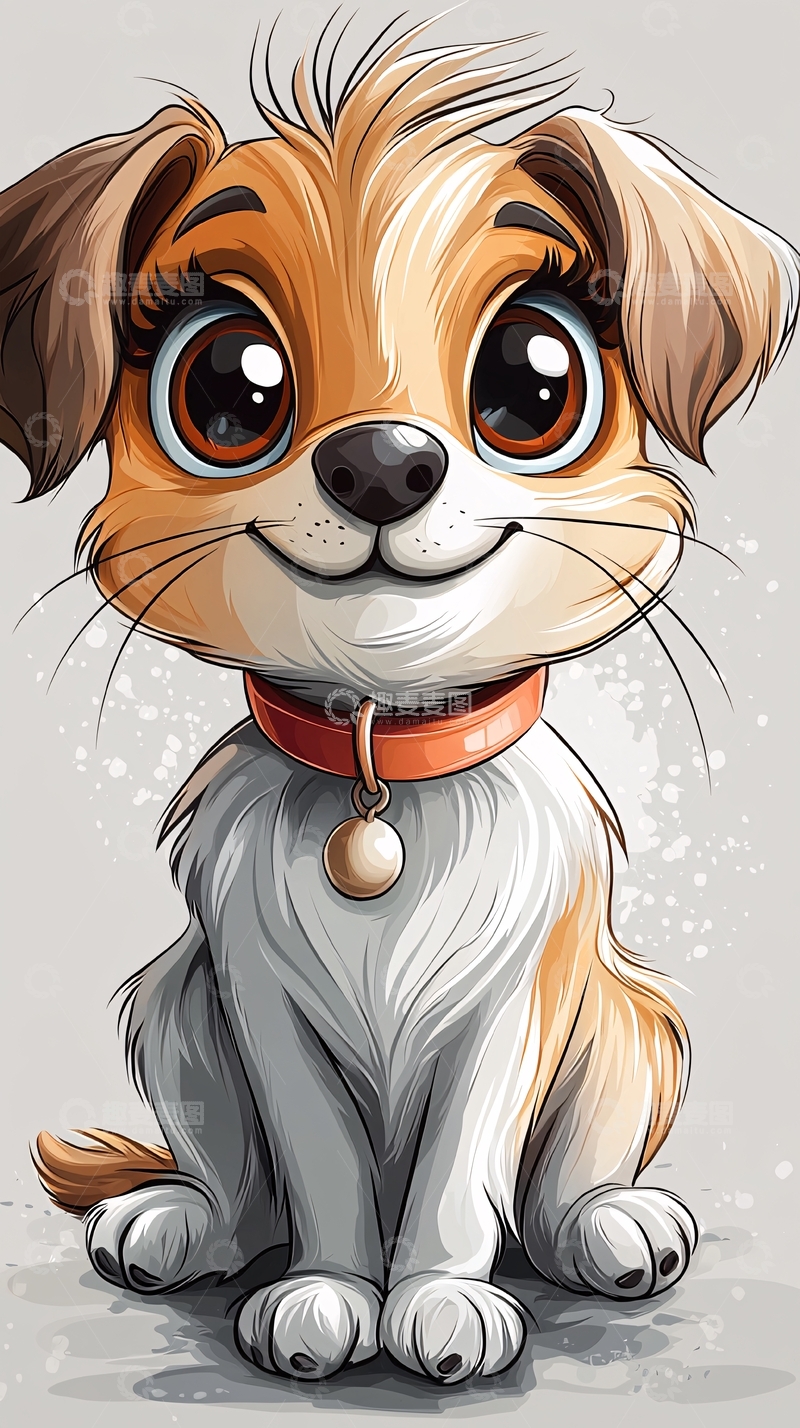 高清大图下载【趣麦麦图】可爱小狗坐着