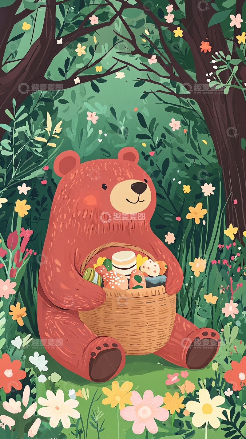 高清大图下载【趣麦麦图】-森林野餐
