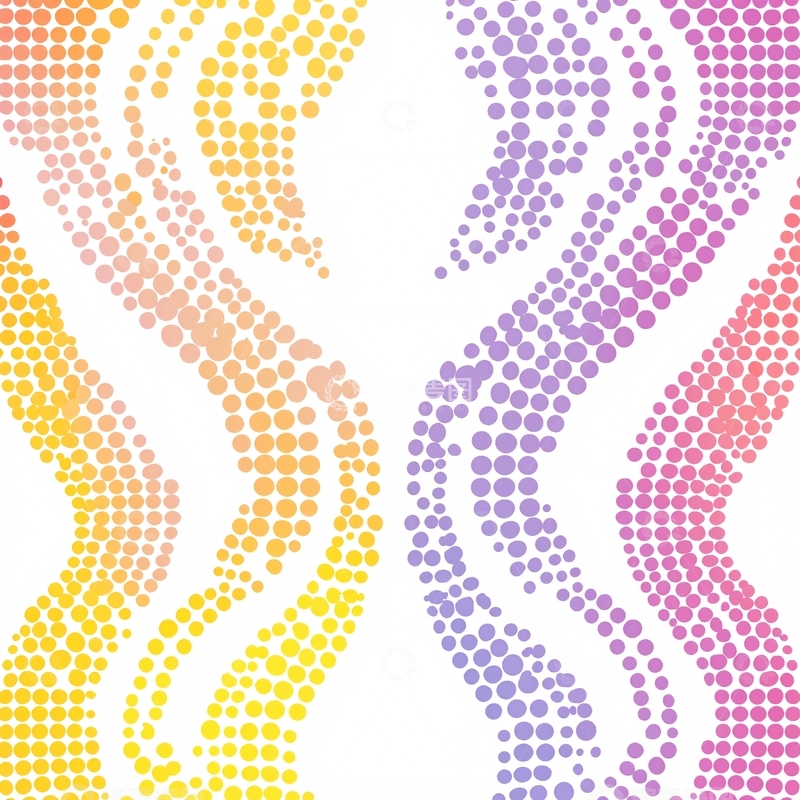 高清大图下载【趣麦麦图】彩色波点曲线背景