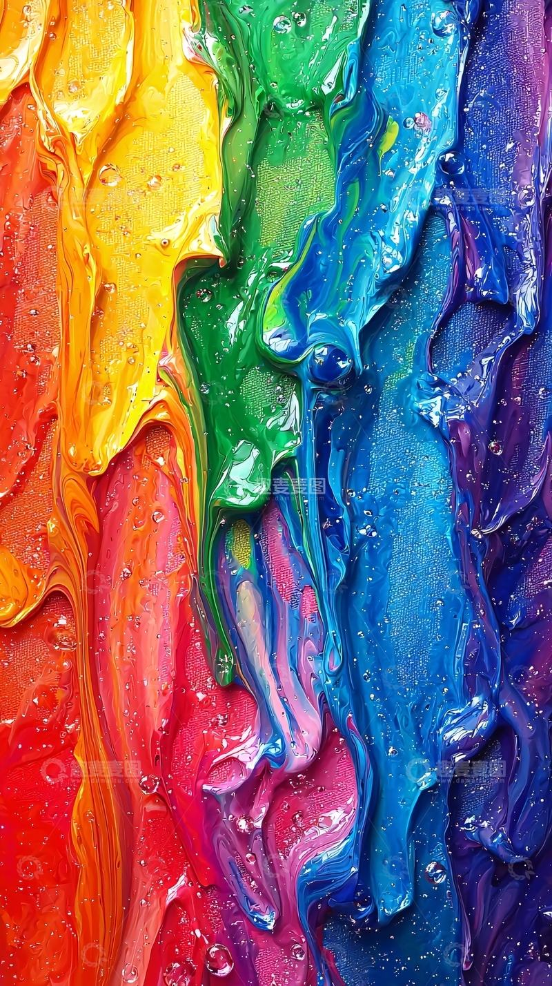 高清大图下载【趣麦麦图】流淌的彩色颜料