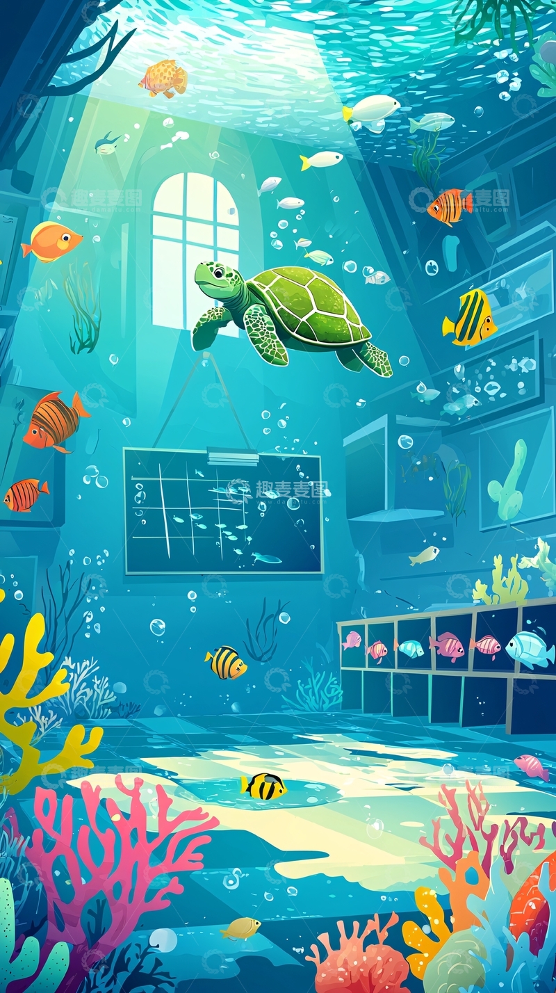 高清大图下载【趣麦麦图】海底教室