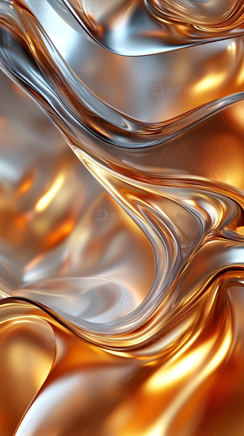 流动的金属光泽质感