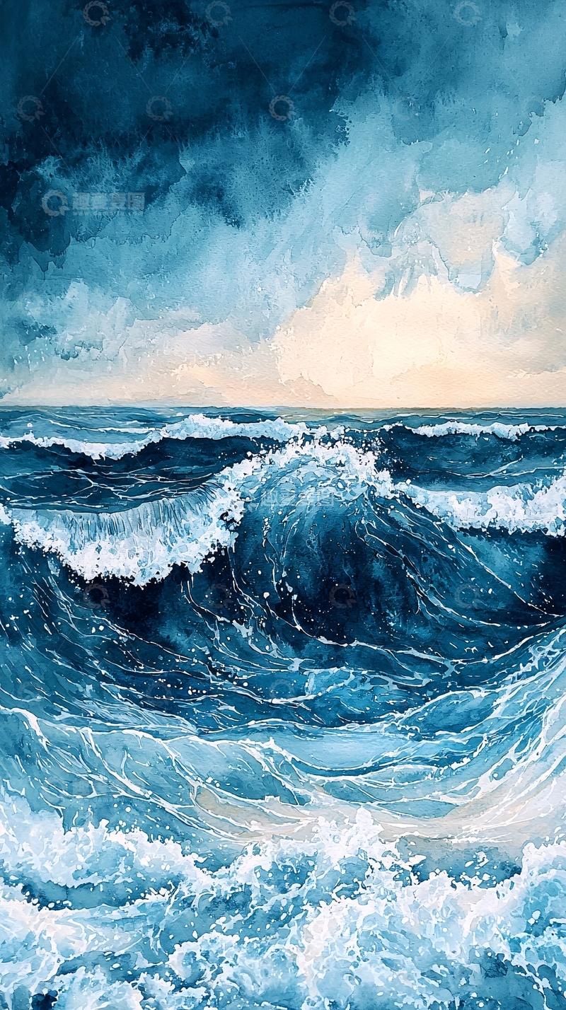 高清大图下载【趣麦麦图】波涛汹涌的海面
