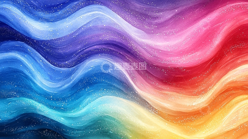 高清大图下载【趣麦麦图】彩色波浪流动线条