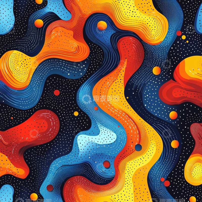 高清大图下载【趣麦麦图】抽象水彩流动色块