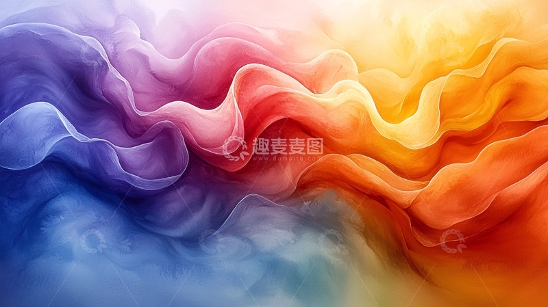 高清大图下载【趣麦麦图】抽象渐变色彩流动