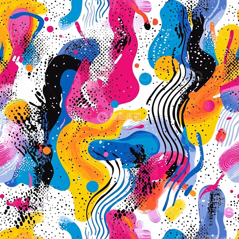 高清大图下载【趣麦麦图】抽象彩色水滴图案