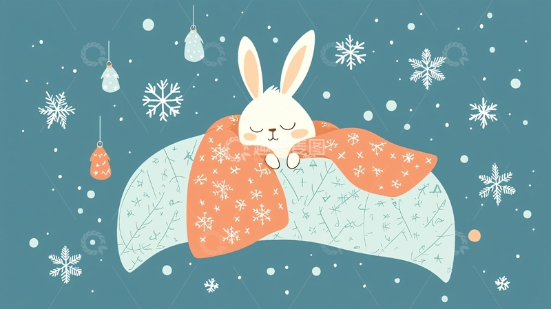 高清大图下载【趣麦麦图】冬日小兔