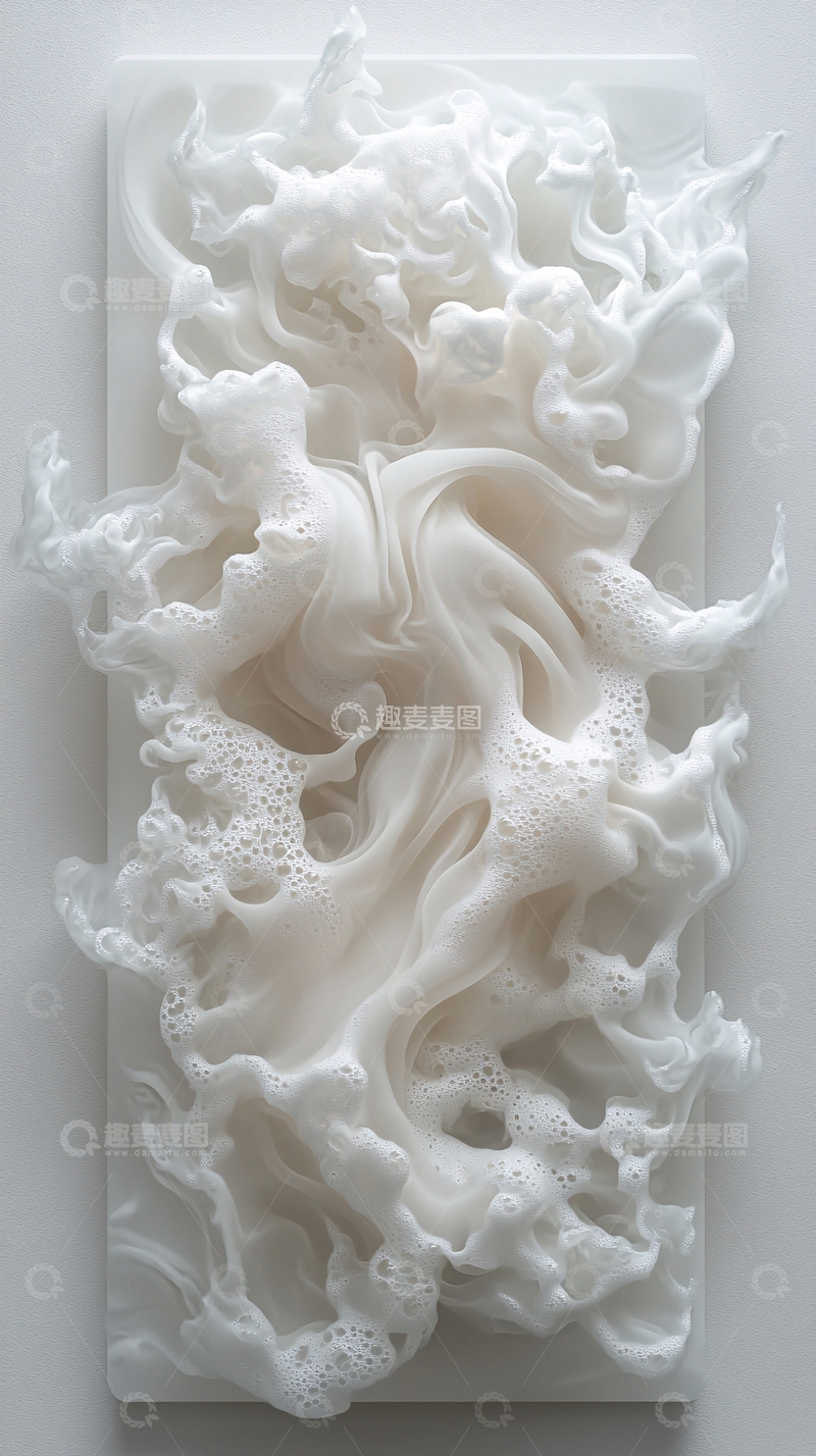 高清大图下载【趣麦麦图】白色抽象流动纹理