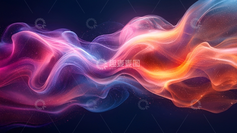 高清大图下载【趣麦麦图】绚丽多彩的烟雾飘带