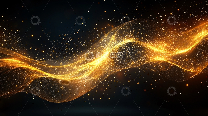 高清大图下载【趣麦麦图】金色粒子流光