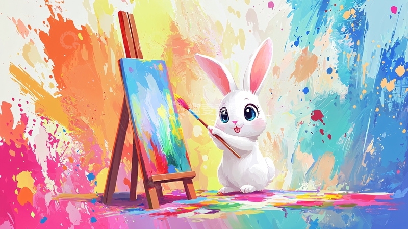 高清大图下载【趣麦麦图】可爱兔子绘画