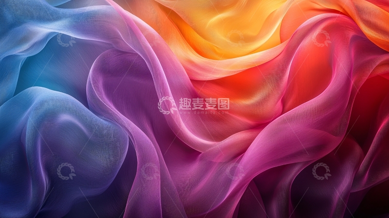 高清大图下载【趣麦麦图】彩色丝绸布料