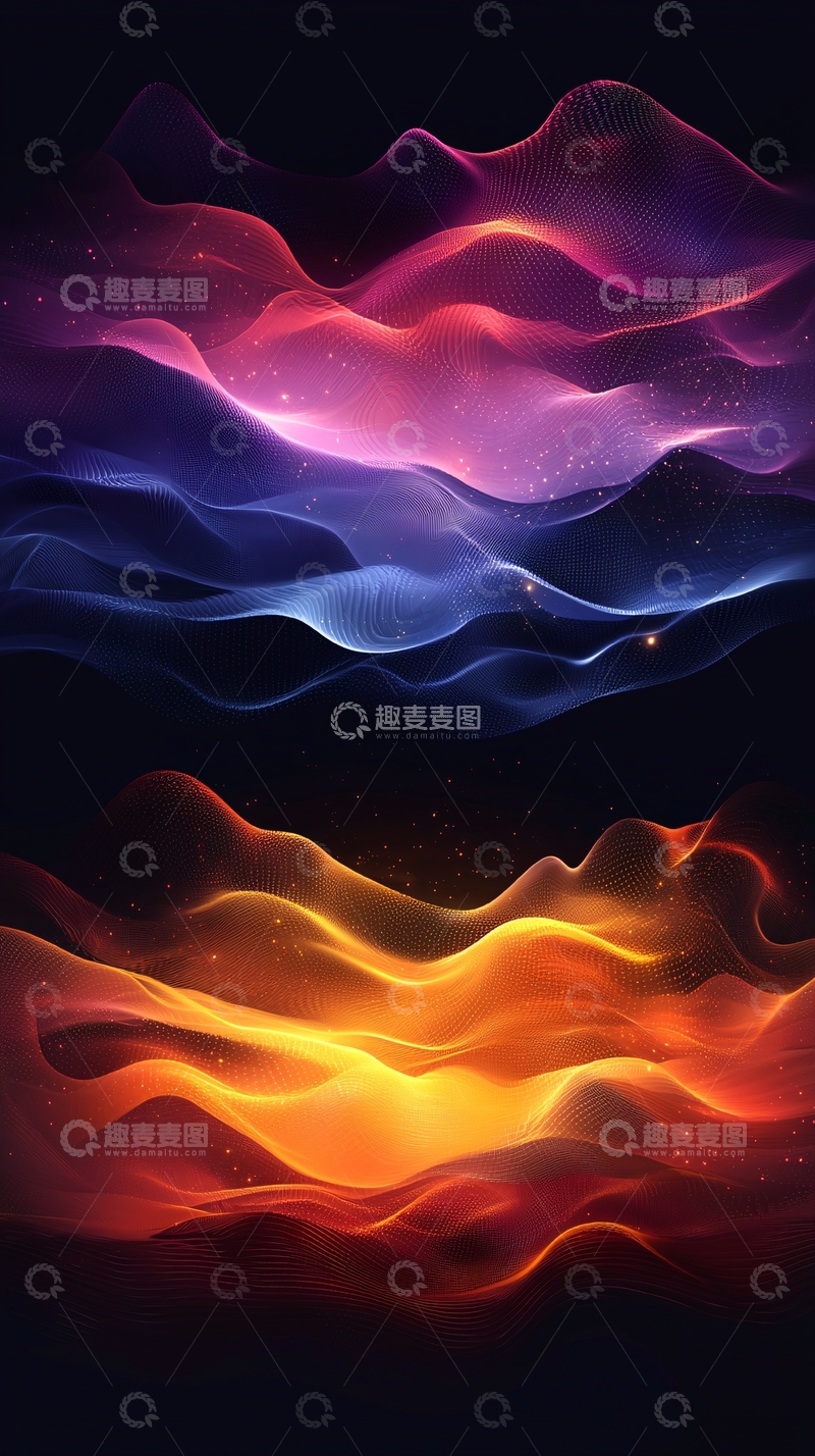 高清大图下载【趣麦麦图】抽象发光流体渐变背景