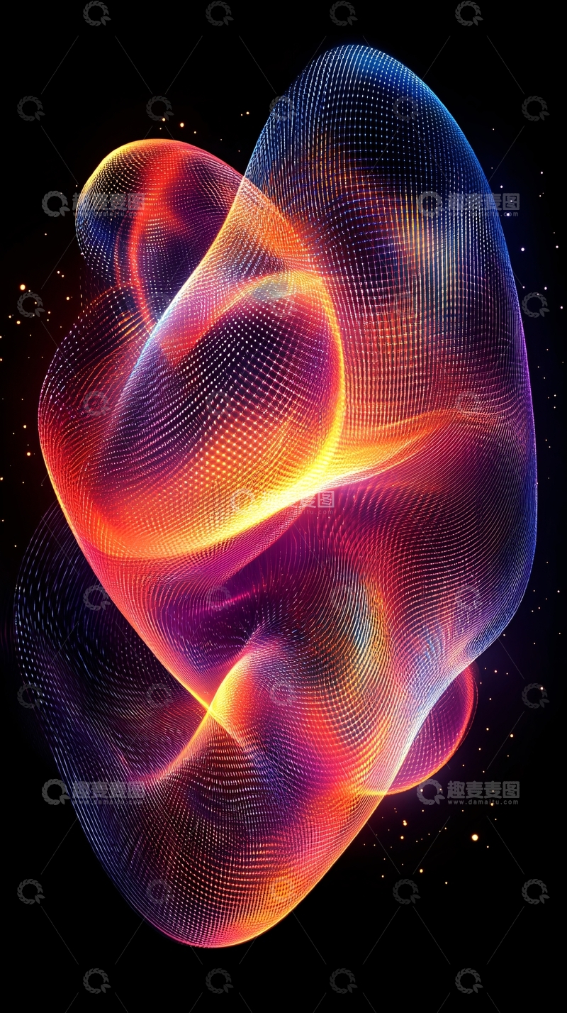 高清大图下载【趣麦麦图】抽象渐变光晕曲线