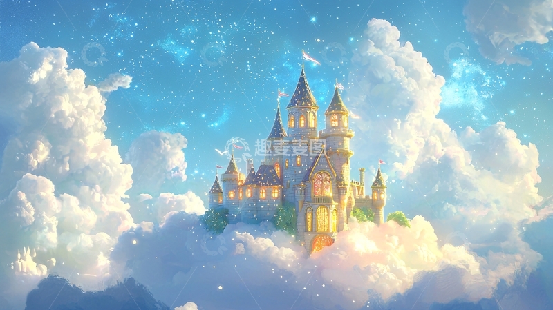 高清大图下载【趣麦麦图】云端城堡