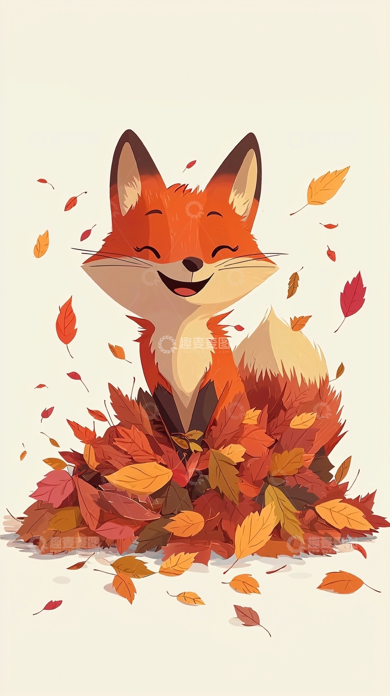 高清大图下载【趣麦麦图】秋天小狐狸