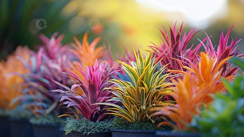 高清大图下载【趣麦麦图】彩色观赏凤梨盆栽