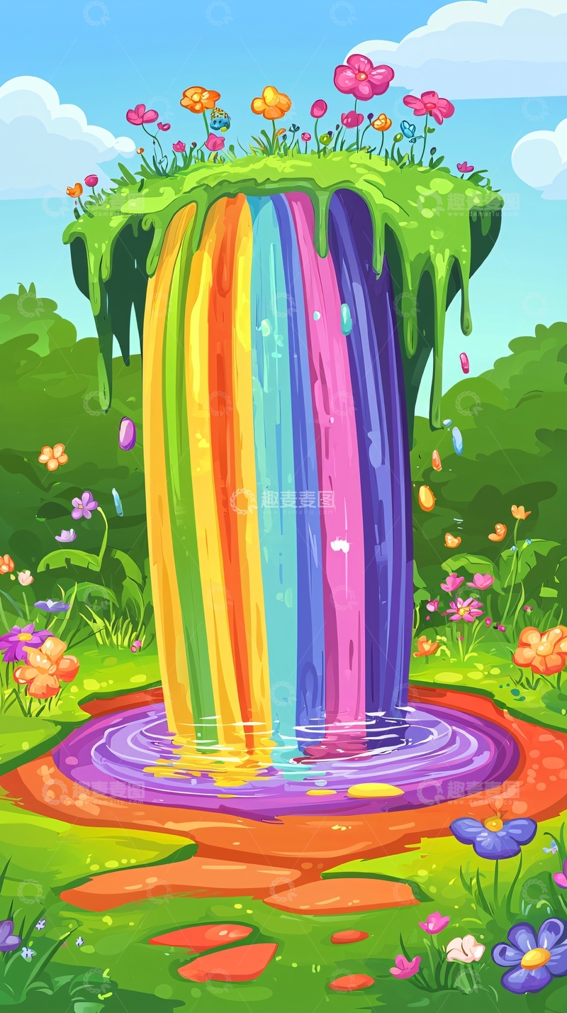 高清大图下载【趣麦麦图】彩虹瀑布