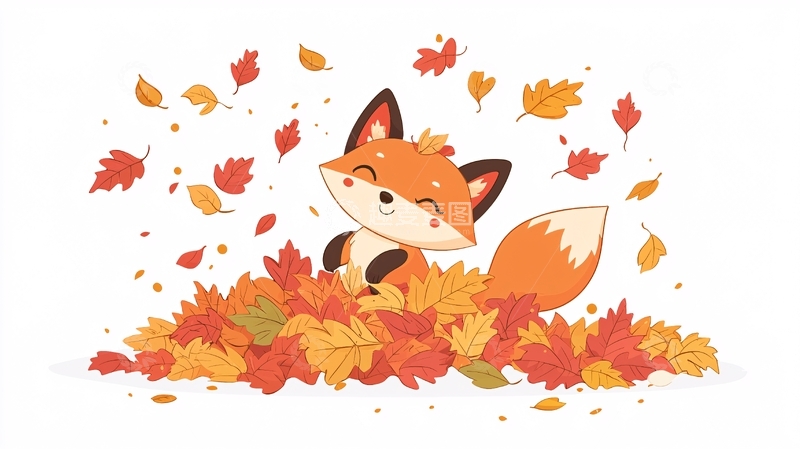 高清大图下载【趣麦麦图】卡通小狐狸