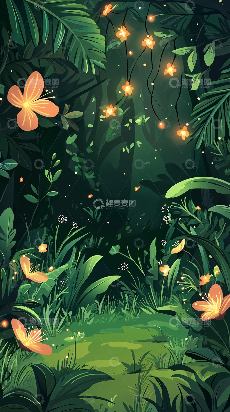 高清大图下载【趣麦麦图】萤火虫森林10