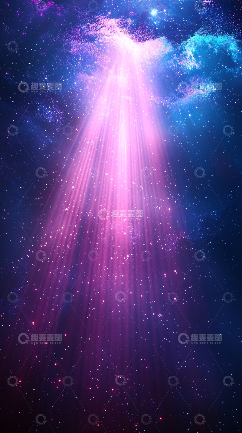 高清大图下载【趣麦麦图】紫色光束从夜空倾泻而下
