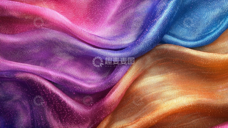 高清大图下载【趣麦麦图】彩虹渐变丝绸布料