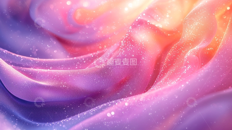 高清大图下载【趣麦麦图】紫色粉色渐变梦幻丝绸