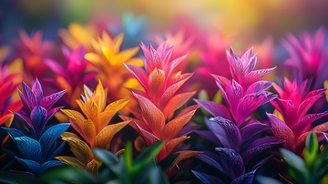 彩色凤梨科植物特写